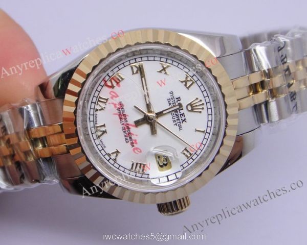 Replica Rolex Datejust 2-Tone Jubilee White Dial Sapphire glass For Womens Watch 3