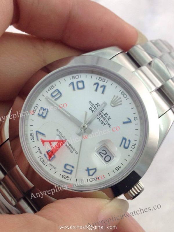 Rolex Datejust II 41mm SS Watch Silver Blue Arabic Swiss Replica 3
