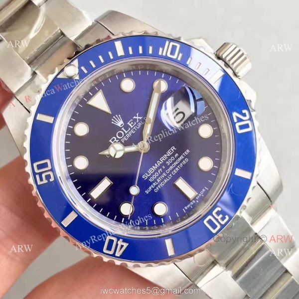 Noob Factory 3135 Replica Submariner Rolex Watch Stainless Steel Blue Dial 3