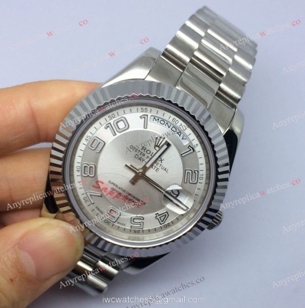 Replica Rolex Presidential Day-Date Polished Stainless Steel White Arabic Dial 41MM 3