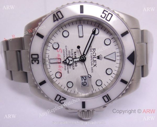 Swiss High Quality Rolex Bamford Submariner Watch SS White Ceramic Bezel 3