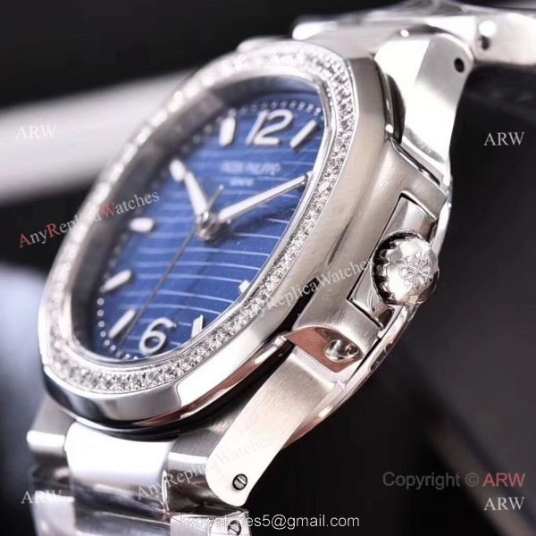 Best Copy Nautilus Patek Philippe Gray Face Watch Ladies Swiss Quality 3