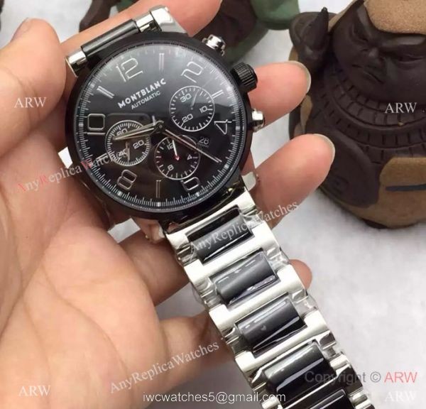 Swiss Grade Replica Montblanc Timewalker Chronograph Watch Black Ceramic 3