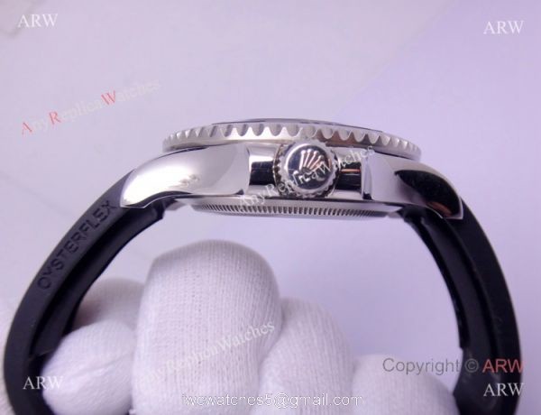 Replica Rolex Yachtmaster Watch SS Case Rubber Watch Band 3