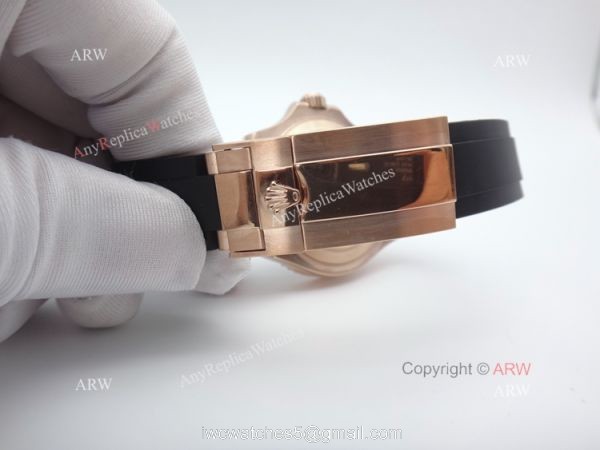 New Yachtmaster Replica Rolex Watch 116655 Rose Gold rubber watch Hot Sale 3