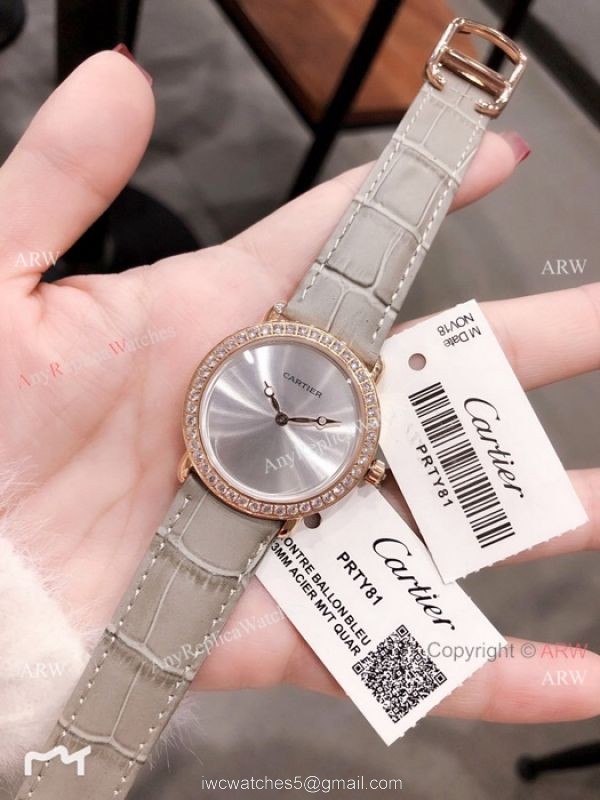 Cartier Rose Gold Green Dial 33mm Watch Swiss Quality Cartier Watch Lady 3