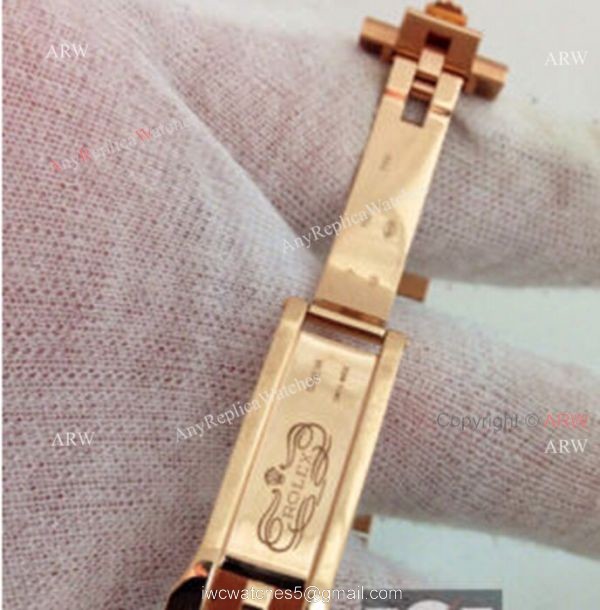 Replica Rolex Day Date II Watch Rose Gold Brown Roman Markers 3