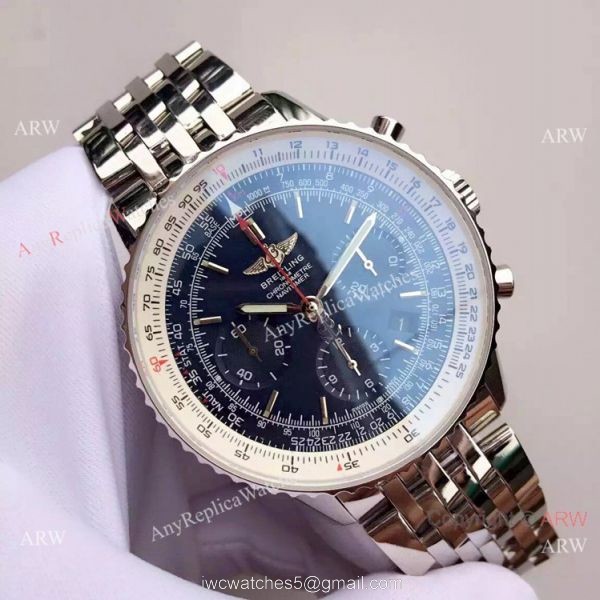 JF Best Replica Breitling Navitimer 01 43mm Watch Stainless Steel Black Face 3