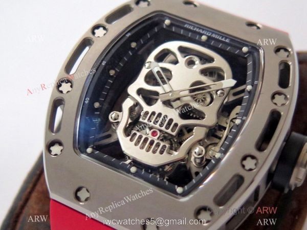 Swiss 1:1 Replica Richard Mille RM 052 Skeleton Watch Red Rubber Strap 3