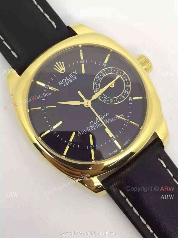 Swiss Grade Rolex Cellini watch Yellow Gold Rolex Geneve Fake Watch 3