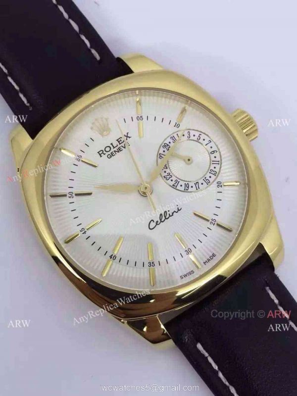 New Replica Rolex Cellini watch Gold Case Silver Dial Swiss Grade 3