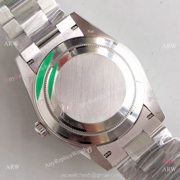 Rolex Day-Date II Watch Replica Stainless Steel Black Face Diamond Markers 3