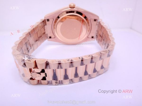 Rolex Day Date President Replica 40mm Watch All Rose Gold Chocolate Dial 3