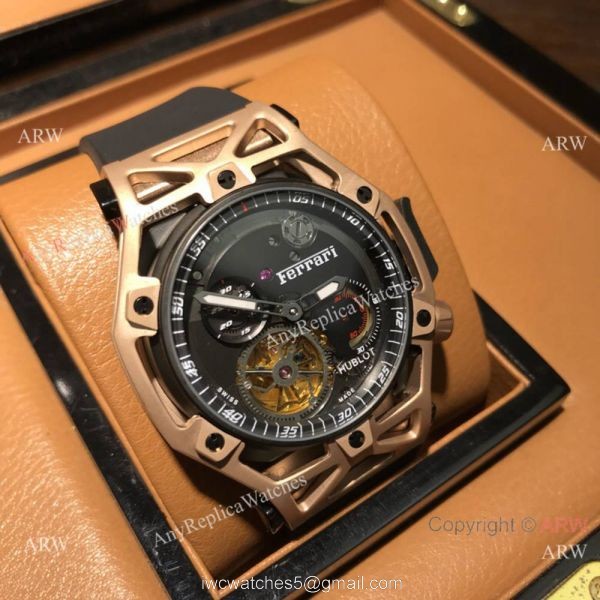 Swiss Copy Hublot Techframe Ferrari 70th Anniversary Watch SS Skeleton Case 3
