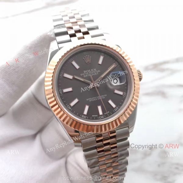 (EW) Swiss 3255 Rolex Everose Replica Watch DJII 41mm Rhodium Dial 3