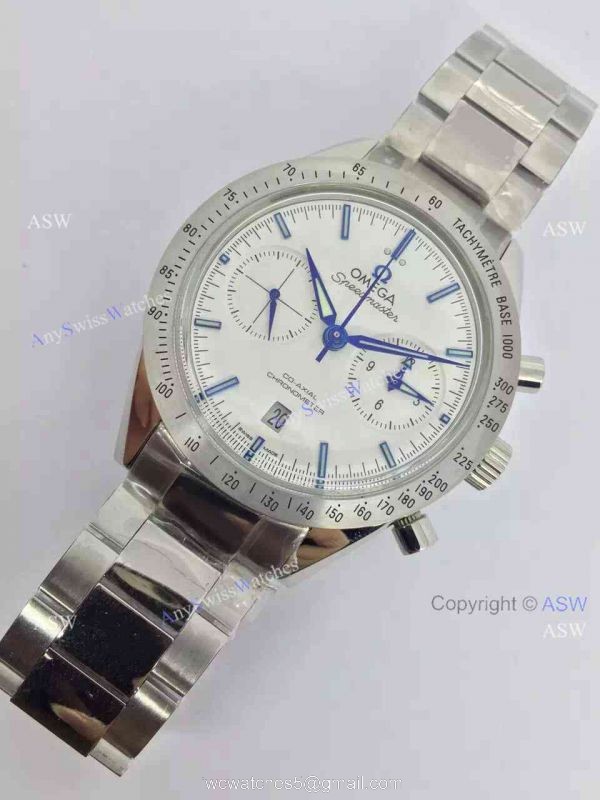Copy Swiss Omega Speedmaster Watch Stainless Steel White Chronograph 3