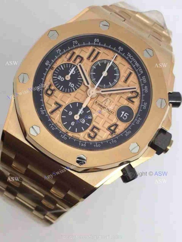 Knockoff Audemars Piguet Rose Gold Watch / Rose Gold Dial Swiss Grade 3