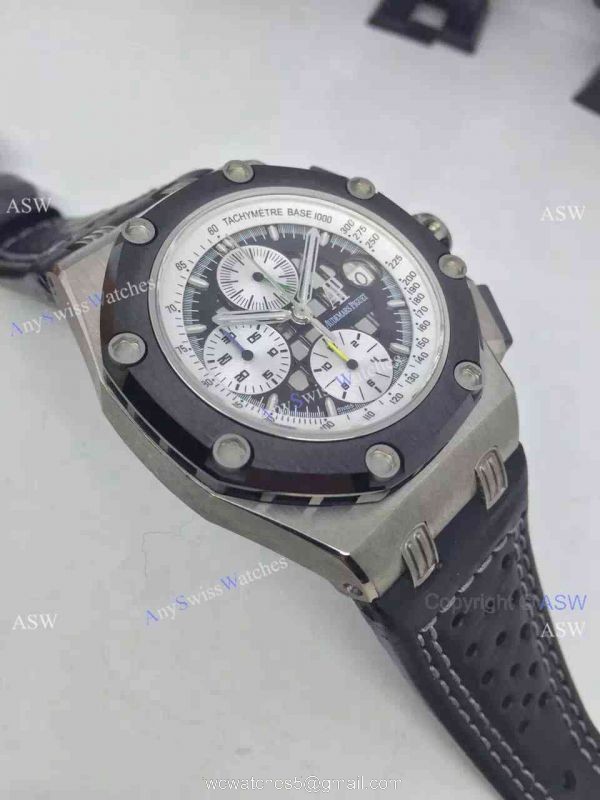 Replica Swiss Audemars Piguet Royal Oak Ruben Barrichello Watch Black Leather 3