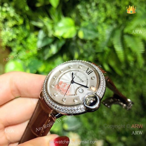 Copy Ballon Bleu de Cartier Watch Lady 36mm Diamond Bezel 3