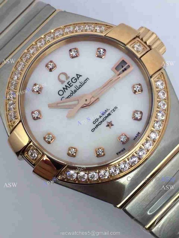 Replica Swiss Omega Constellation Watch Diamond Dial 3