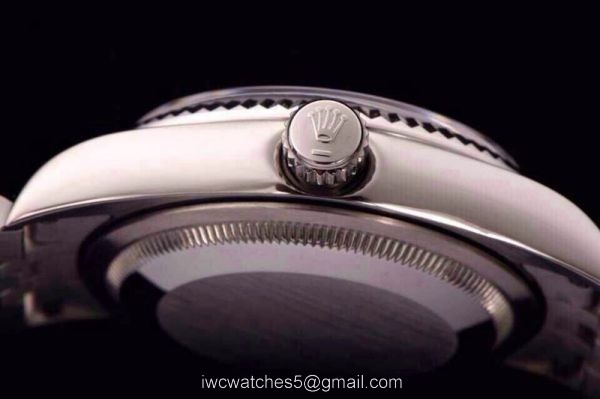 ROLEX DATEJUST SWISS ETA3135 WATCH SS BLACK ROMAN 3