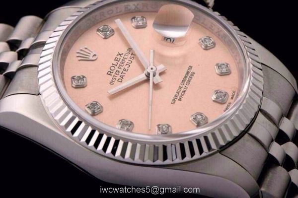 ROLEX DATEJUST SWISS ETA3135 WATCH PINK DIAMOND FACE 3