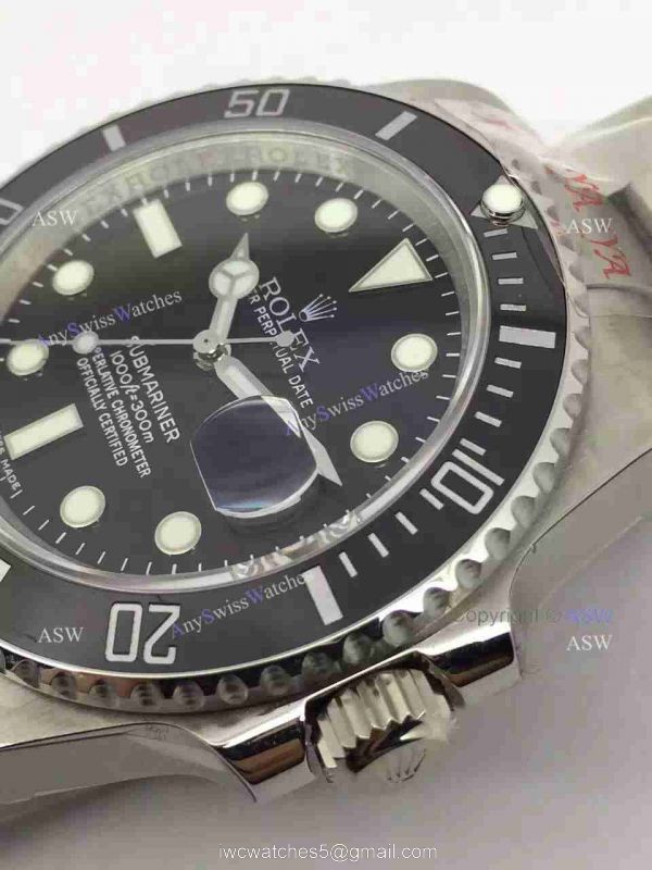 Swiss Replica Rolex Submariner ETA2836 Black Ceramic Watch / Noob Factory Watches 3
