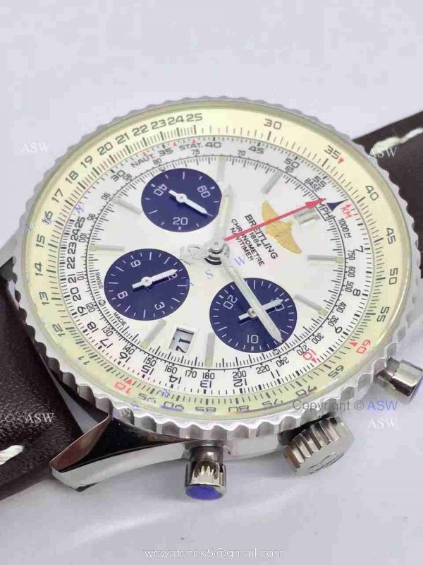 Swiss Fake Breitling 1884 Chronometre Navitimer Watch SS Case White Dial 3