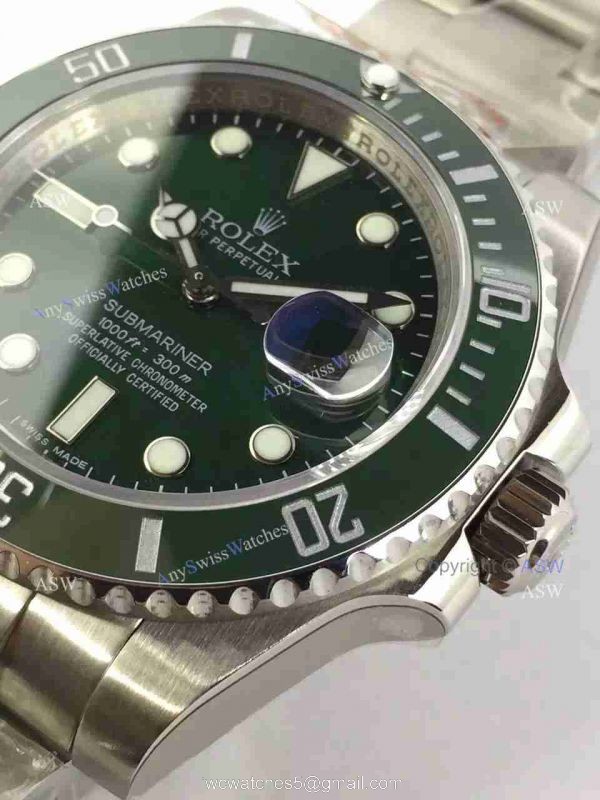 Swiss Replica Rolex Submariner Watch SS Hulk Green Ceramic watch 3