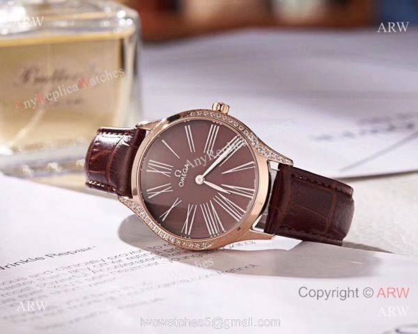 2018 Copy Omega De Ville Tresor Lady Watch Rose Gold Case 3