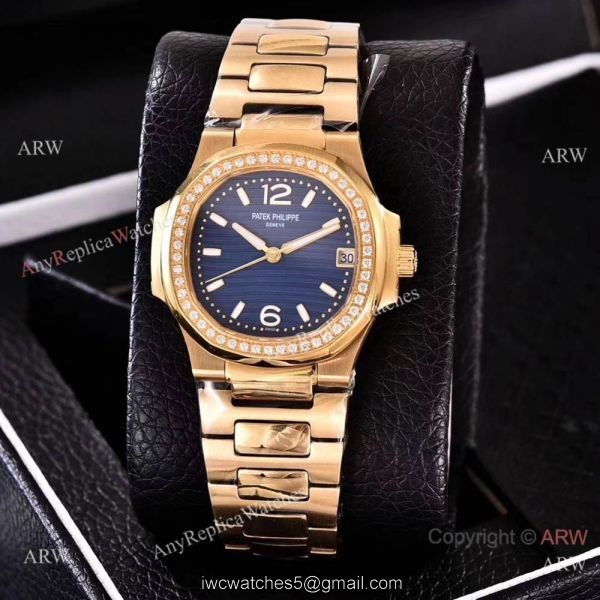 Swiss Quality Patek Philippe Nautilus Womens Watch Gold and Diamond 3