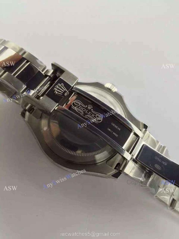 Swiss Grade Replica Rolex Yachtmaster Stainless Steel Blue Face Red Hand Watch 3