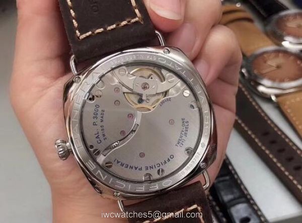 High Quality RADIOMIR PANERAI P3000 Movement SS Case and Leather Strap Watch 47MM 3