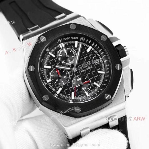 Royal Oak Offshore Audemars Piguet Knock off Watch Rubber Strap Black Dial 3