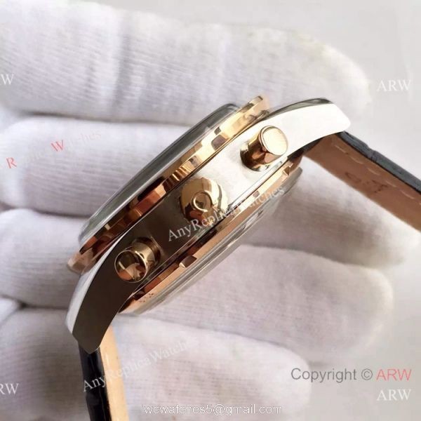(OM)Copy Swiss Omega Speedmaster 9301 Gold Case Leather Strap Watch 3