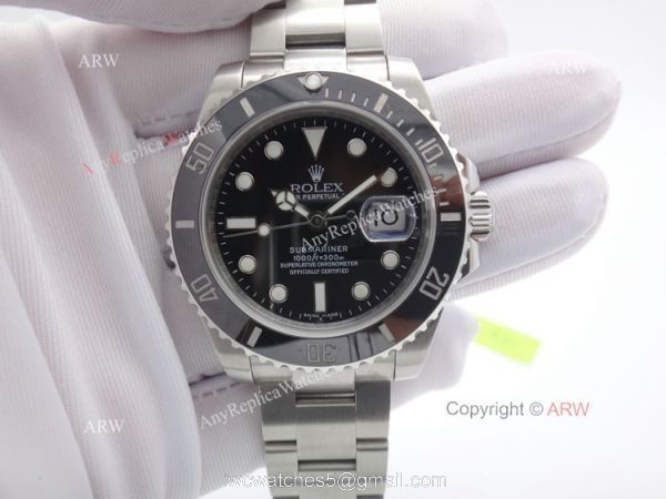 Noob factory Replica Rolex Submariner Stainless Steel Black Dial Black Ceramic Bezel watch 3
