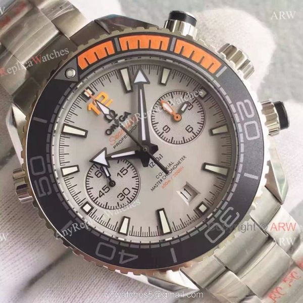 (OM)Swiss Copy Omega Seamaster 600m Planet Ocean Master Gray Chronograph Watch 3