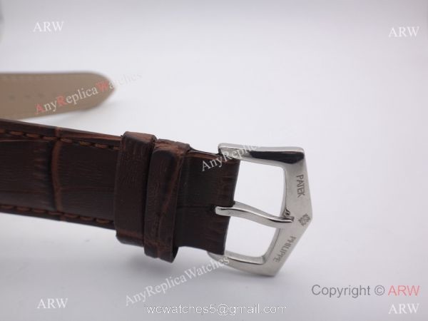 Best Patek Philippe Replica Automatic Watch Stainless Steel / Brown Leather Strap 3