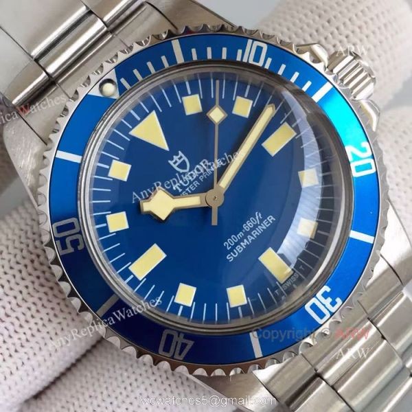 Tudor Snowflake Vintage Watch Replicas Stainless Steel Blue Bezel Asia 2836 Movement 3
