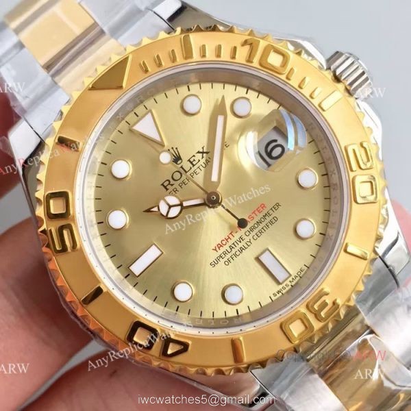 Swiss Copy Rolex Yacht-master ETA2836 Watch 2-Tone Gold Face 3