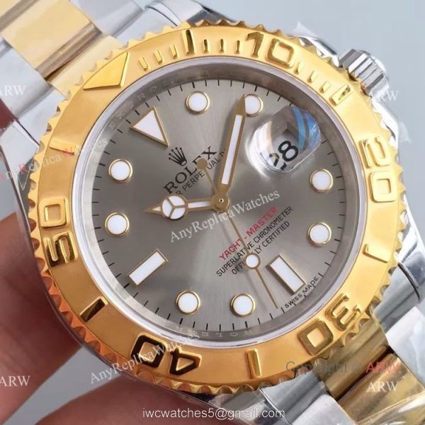 Swiss Copy Rolex Yacht-master 2836 Watch 2-Tone Gray Face 3