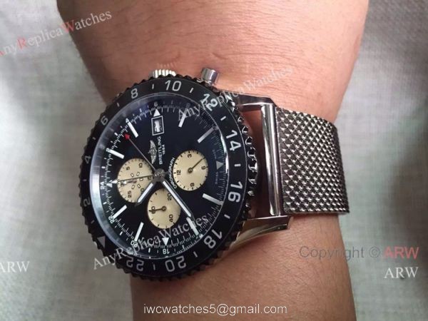 New 2016 Breitling CHRONOLINER SS Black Chronograph Dial Replica Watch 3