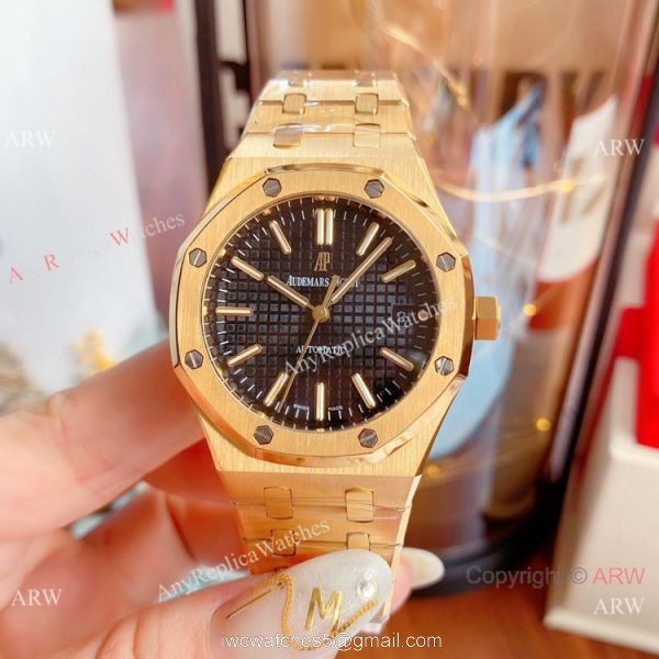 Copy Audemars Piguet Royal Oak Gray Dial Automatic Watches 37mm Lady 3