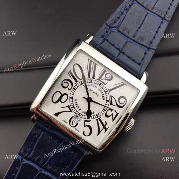 Franck Muller Master Square SS Blue Leather Copy Watch 3