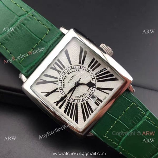 Franck Muller Master Square SS Green Leather Copy Watch 3