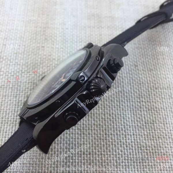 Copy Breitling Chronomat B01 Black Case Leather Strap 46mm Watch 3
