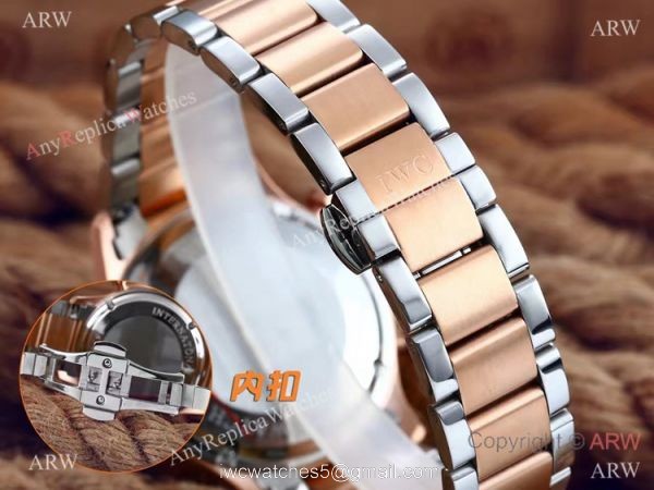 IWC Portuguese Black Face 2-Tone Rose Gold Case Copy Watch 3