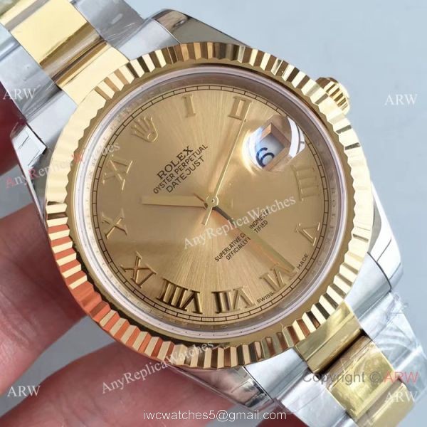 Copy Rolex Datejust II 2-Tone Gold Roman Watch Buy Replica Watches 3