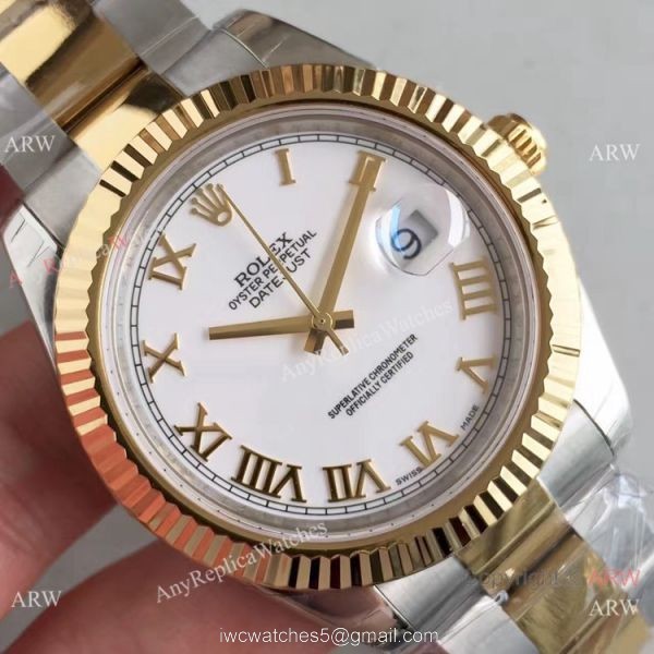 Replica Rolex Datejust II Watch 2-Tone White Roman Face 41mm 3