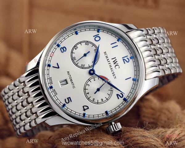 Replica IWC Portuguese 7 Days Stainless Steel White Face Mens Watch 3